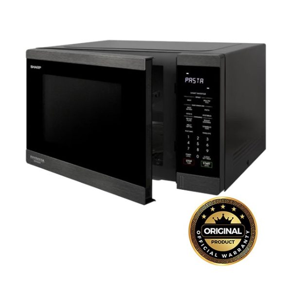 Sharp 34 Liter Solo Inverter Microwave Oven | R-395E (BS) - Black Stainless Steel